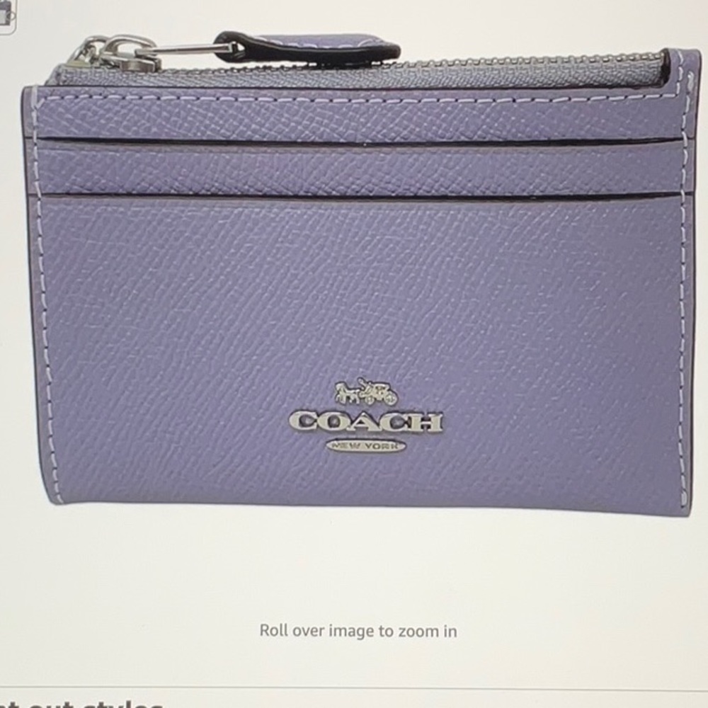 Lavender Purple Coach Card Holder
